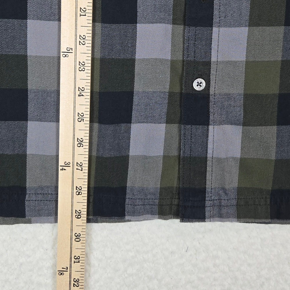 Wrangler ATG Shirt Mens L Green Plaid Flannel Hybrid Utility Trekking Yoke - Picture 12 of 13